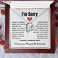 I'm Sorry - Perfect Gift when you messed up | 14K White Gold Finished Necklace