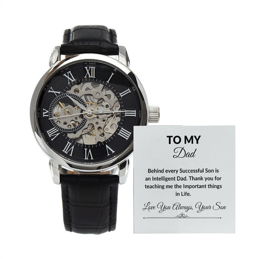 Perfect Gift to Father | Men's Openwork Watch
