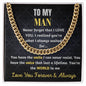 To My Man - You're the World to me |Cuban Link Chain