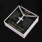 Soulmate - You mean the World to me | Personalized Steel Cross Necklace on Cuban Chain w/ MC