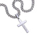 Perfect Gift to Dad from daughter | Personalized Steel Cross Necklace on Cuban Chain w/ MC