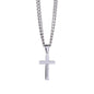 Perfect Gift to Dad from daughter | Personalized Steel Cross Necklace on Cuban Chain w/ MC