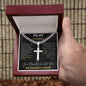 Soulmate - You mean the World to me | Personalized Steel Cross Necklace on Cuban Chain w/ MC
