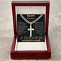 Soulmate - You mean the World to me | Personalized Steel Cross Necklace on Cuban Chain w/ MC