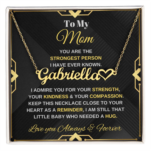 Mom - Name Necklace + Heart Character | Surprise her with this Amazing Gift