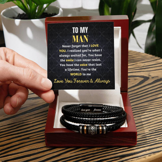 To My Man - You're the World to me | Forever Bracelet