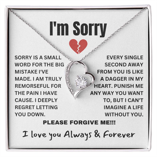 I'm Sorry - Perfect Gift when you messed up | 14K White Gold Finished Necklace